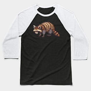 Raccoon in Pixel Form Baseball T-Shirt